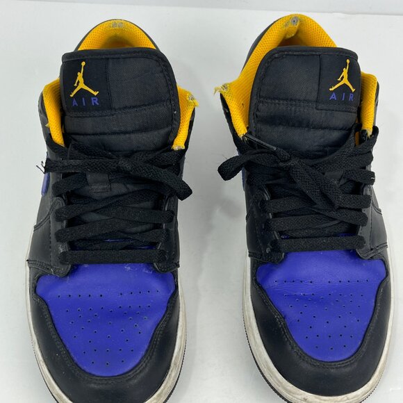 Nike Air Jordan Sneakers Size 10 Black Purple Lace Up Round Toe Low 553558-075 - Picture 5 of 9